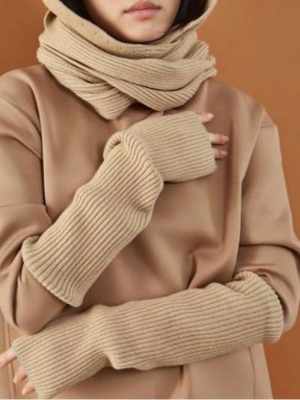 ADAY Ribbed Knit Lot of Women’sScarf, Balaclava and Arm/Wrist Warmers - Picture 12 of 14